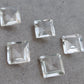 AAA+ QUALITY NATURAL CRYSTAL QUARTZ SQUARE SHAPE FACETED CUT FLAT BACK CALIBRATED GEMSTONES, ALL SIZES AVAILABLE