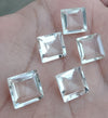 AAA+ QUALITY NATURAL CRYSTAL QUARTZ SQUARE SHAPE FACETED CUT FLAT BACK CALIBRATED GEMSTONES, ALL SIZES AVAILABLE