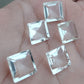 AAA+ QUALITY NATURAL CRYSTAL QUARTZ SQUARE SHAPE FACETED CUT FLAT BACK CALIBRATED GEMSTONES, ALL SIZES AVAILABLE