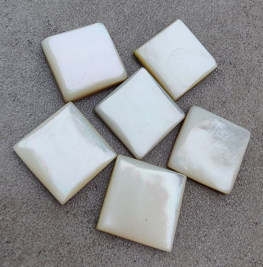 NATURAL MOTHER OF PEARL SQUARE SHAPE CABOCHON FLAT BACK TOP GRADE CALIBRATED GEMSTONES, ALL SIZES AVAILABLE