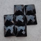 NATURAL BLACK ONYX SQUARE SHAPE CHECKER CUT FLAT BACK AAA+ QUALITY CALIBRATED GEMSTONES, ALL SIZES AVAILABLE