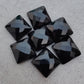 NATURAL BLACK ONYX SQUARE SHAPE CHECKER CUT FLAT BACK AAA+ QUALITY CALIBRATED GEMSTONES, ALL SIZES AVAILABLE