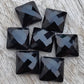 NATURAL BLACK ONYX SQUARE SHAPE CHECKER CUT FLAT BACK AAA+ QUALITY CALIBRATED GEMSTONES, ALL SIZES AVAILABLE