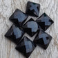 NATURAL BLACK ONYX SQUARE SHAPE CHECKER CUT FLAT BACK AAA+ QUALITY CALIBRATED GEMSTONES, ALL SIZES AVAILABLE