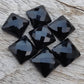 NATURAL BLACK ONYX SQUARE SHAPE CHECKER CUT FLAT BACK AAA+ QUALITY CALIBRATED GEMSTONES, ALL SIZES AVAILABLE