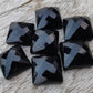 NATURAL BLACK ONYX SQUARE SHAPE CHECKER CUT FLAT BACK AAA+ QUALITY CALIBRATED GEMSTONES, ALL SIZES AVAILABLE