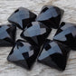 NATURAL BLACK ONYX SQUARE SHAPE CHECKER CUT FLAT BACK AAA+ QUALITY CALIBRATED GEMSTONES, ALL SIZES AVAILABLE