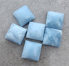 AAA+ QUALITY NATURAL BLUE PERUVIAN OPAL SQUARE SHAPE CABOCHON FLAT BACK CALIBRATED GEMSTONES, ALL SIZES AVAILABLE