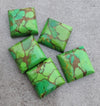 NATURAL GREEN COPPER TURQUOISE SQUARE SHAPE CABOCHON FLAT BACK CALIBRATED ROUND SHAPE GEMSTONES, ALL SIZES AVAILABLE