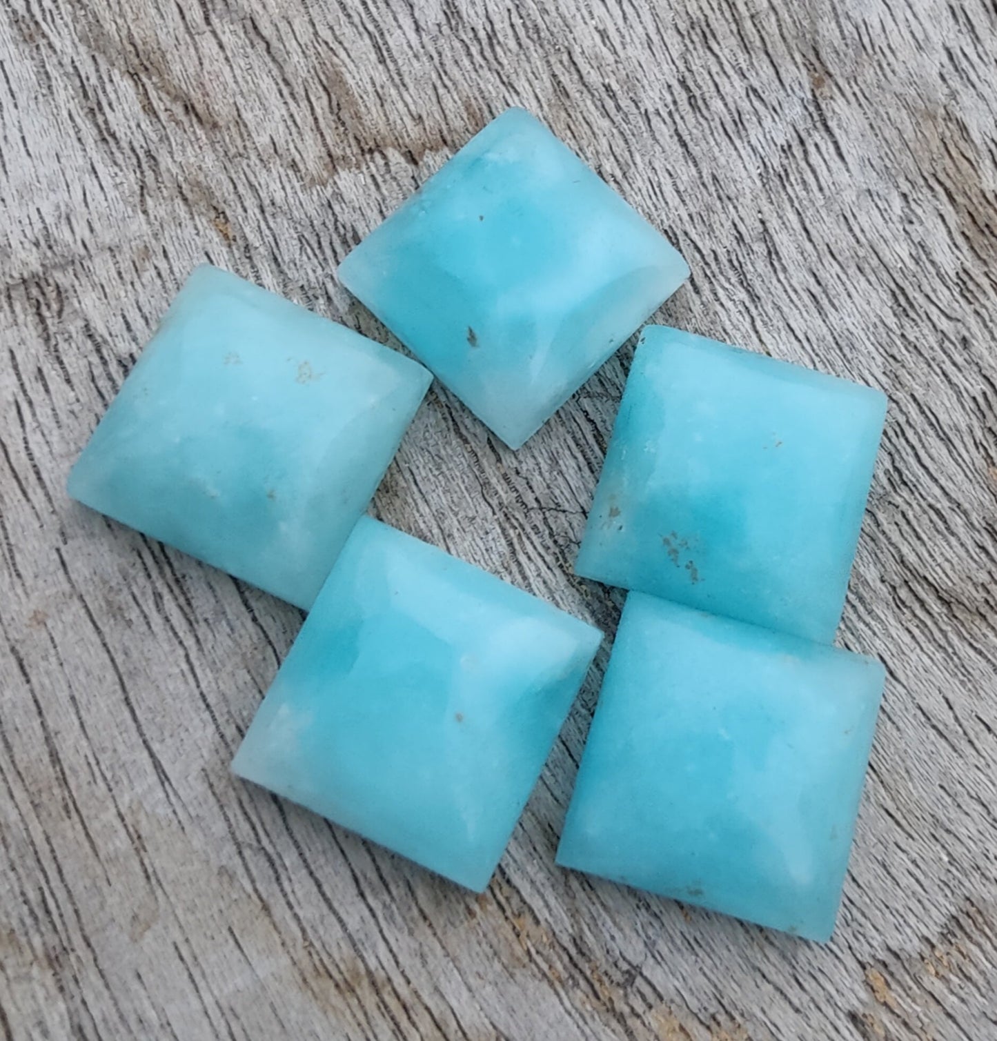 AAA+ QUALITY NATURAL SMITHSONITE SQUARE SHAPE CABOCHON FLAT BACK CALIBRATED GEMSTONES, ALL SIZES AVAILABLE