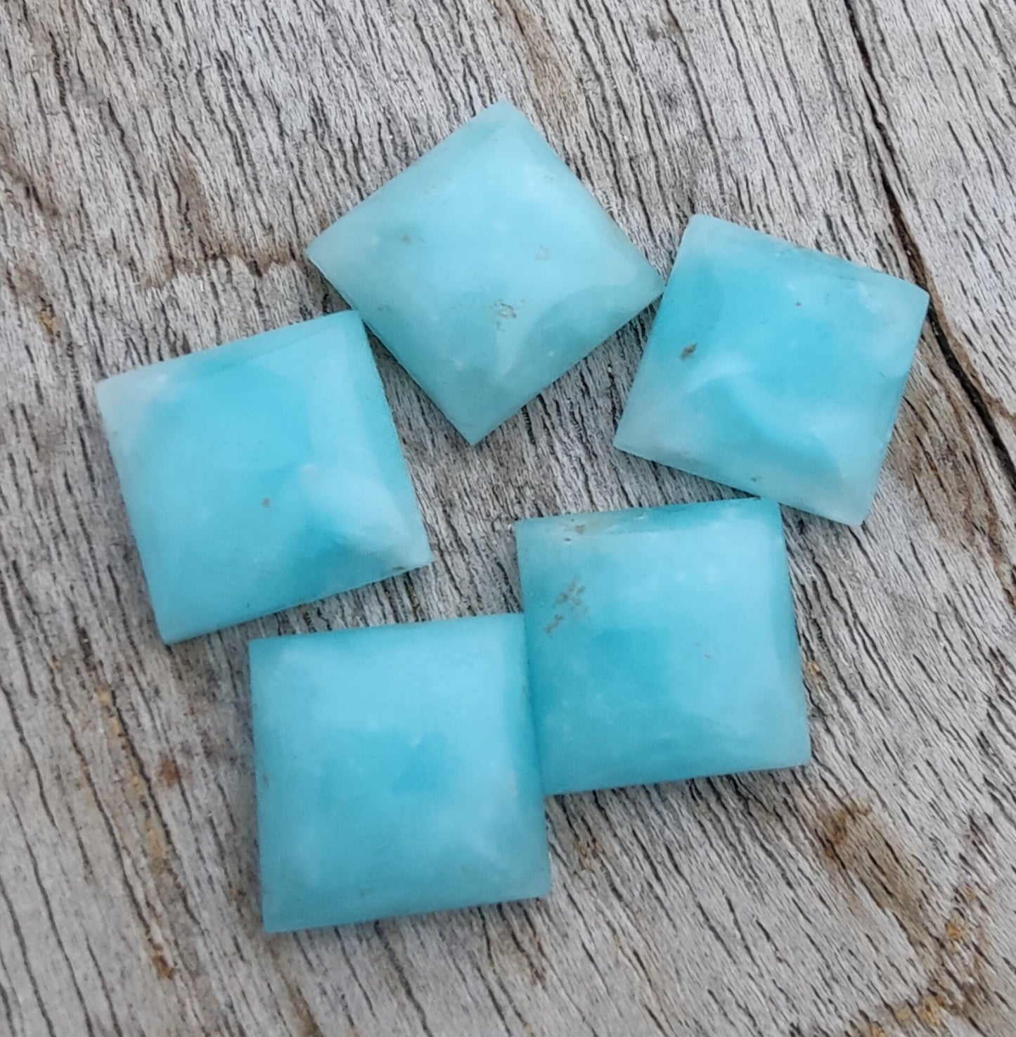 AAA+ QUALITY NATURAL SMITHSONITE SQUARE SHAPE CABOCHON FLAT BACK CALIBRATED GEMSTONES, ALL SIZES AVAILABLE