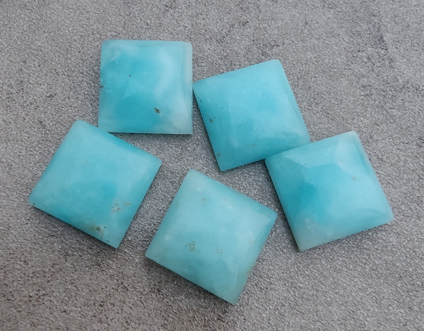 AAA+ QUALITY NATURAL SMITHSONITE SQUARE SHAPE CABOCHON FLAT BACK CALIBRATED GEMSTONES, ALL SIZES AVAILABLE
