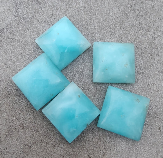 AAA+ QUALITY NATURAL SMITHSONITE SQUARE SHAPE CABOCHON FLAT BACK CALIBRATED GEMSTONES, ALL SIZES AVAILABLE