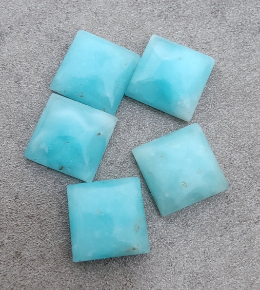 AAA+ QUALITY NATURAL SMITHSONITE SQUARE SHAPE CABOCHON FLAT BACK CALIBRATED GEMSTONES, ALL SIZES AVAILABLE