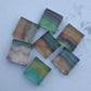 AAA+ QUALITY NATURAL FLUORITE SQUARE SHAPE CABOCHON FLAT BACK CALIBRATED GEMSTONES, ALL SIZES AVAILABLE