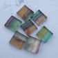 AAA+ QUALITY NATURAL FLUORITE SQUARE SHAPE CABOCHON FLAT BACK CALIBRATED GEMSTONES, ALL SIZES AVAILABLE