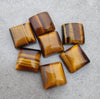 NATURAL TIGER EYE SQUARE SHAPE FLAT BACK CABOCHON CALIBRATED GEMSTONES, ALL SIZES AVAILABLE