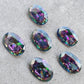 AAA+ QUALITY NATURAL MYSTIC QUARTZ OVAL SHAPE FACETED CUT FLAT BACK CALIRATED GEMSTONES, ALL SIZES AVAILABLE