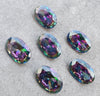AAA+ QUALITY NATURAL MYSTIC QUARTZ OVAL SHAPE FACETED CUT FLAT BACK CALIRATED GEMSTONES, ALL SIZES AVAILABLE