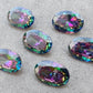 AAA+ QUALITY NATURAL MYSTIC QUARTZ OVAL SHAPE FACETED CUT FLAT BACK CALIRATED GEMSTONES, ALL SIZES AVAILABLE