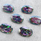 AAA+ QUALITY NATURAL MYSTIC QUARTZ OVAL SHAPE FACETED CUT FLAT BACK CALIRATED GEMSTONES, ALL SIZES AVAILABLE