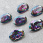 AAA+ QUALITY NATURAL MYSTIC QUARTZ OVAL SHAPE FACETED CUT FLAT BACK CALIRATED GEMSTONES, ALL SIZES AVAILABLE