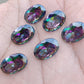 AAA+ QUALITY NATURAL MYSTIC QUARTZ OVAL SHAPE FACETED CUT FLAT BACK CALIRATED GEMSTONES, ALL SIZES AVAILABLE