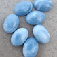 AAA+ QUALITY NATURAL BLUE PERUVIAN OPAL OVAL SHAPE CABOCHON FLAT BACK CALIRATED GEMSTONES, ALL SIZES AVAILABLE