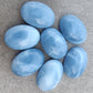 AAA+ QUALITY NATURAL BLUE PERUVIAN OPAL OVAL SHAPE CABOCHON FLAT BACK CALIRATED GEMSTONES, ALL SIZES AVAILABLE