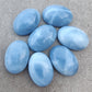 AAA+ QUALITY NATURAL BLUE PERUVIAN OPAL OVAL SHAPE CABOCHON FLAT BACK CALIRATED GEMSTONES, ALL SIZES AVAILABLE