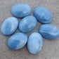 AAA+ QUALITY NATURAL BLUE PERUVIAN OPAL OVAL SHAPE CABOCHON FLAT BACK CALIRATED GEMSTONES, ALL SIZES AVAILABLE