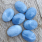 AAA+ QUALITY NATURAL BLUE PERUVIAN OPAL OVAL SHAPE CABOCHON FLAT BACK CALIRATED GEMSTONES, ALL SIZES AVAILABLE