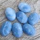 AAA+ QUALITY NATURAL BLUE PERUVIAN OPAL OVAL SHAPE CABOCHON FLAT BACK CALIRATED GEMSTONES, ALL SIZES AVAILABLE
