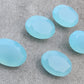 AAA+ Quality Natural Aqua Chalcedony Oval Shape Faceted Cut Flat Back Wholesale Calibrated Gemstones, All Sizes Available