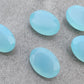 AAA+ Quality Natural Aqua Chalcedony Oval Shape Faceted Cut Flat Back Wholesale Calibrated Gemstones, All Sizes Available