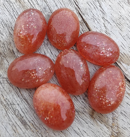 NATURAL SUNSTONE OVAL SHAPE CABOCHON FLAT BACK CALIRATED AAA+ QUALITY GEMSTONES, ALL SIZES AVAILABLE