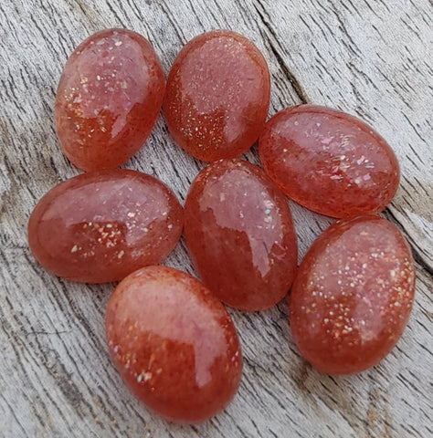 NATURAL SUNSTONE OVAL SHAPE CABOCHON FLAT BACK CALIRATED AAA+ QUALITY GEMSTONES, ALL SIZES AVAILABLE