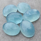 AAA+ QUALITY NATURAL AQUA MILKY OVAL SHAPE CABOCHON FLAT BACK CALIBRATED WHOLESALE GEMSTONES, ALL SIZES AVAILABLE