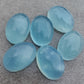 AAA+ QUALITY NATURAL AQUA MILKY OVAL SHAPE CABOCHON FLAT BACK CALIBRATED WHOLESALE GEMSTONES, ALL SIZES AVAILABLE