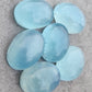 AAA+ QUALITY NATURAL AQUA MILKY OVAL SHAPE CABOCHON FLAT BACK CALIBRATED WHOLESALE GEMSTONES, ALL SIZES AVAILABLE