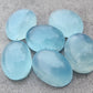 AAA+ QUALITY NATURAL AQUA MILKY OVAL SHAPE CABOCHON FLAT BACK CALIBRATED WHOLESALE GEMSTONES, ALL SIZES AVAILABLE