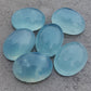 AAA+ QUALITY NATURAL AQUA MILKY OVAL SHAPE CABOCHON FLAT BACK CALIBRATED WHOLESALE GEMSTONES, ALL SIZES AVAILABLE