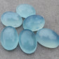 AAA+ QUALITY NATURAL AQUA MILKY OVAL SHAPE CABOCHON FLAT BACK CALIBRATED WHOLESALE GEMSTONES, ALL SIZES AVAILABLE