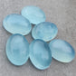 AAA+ QUALITY NATURAL AQUA MILKY OVAL SHAPE CABOCHON FLAT BACK CALIBRATED WHOLESALE GEMSTONES, ALL SIZES AVAILABLE