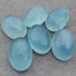 AAA+ QUALITY NATURAL AQUA MILKY OVAL SHAPE CABOCHON FLAT BACK CALIBRATED WHOLESALE GEMSTONES, ALL SIZES AVAILABLE