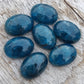 AAA+ QUALITY NATURAL NEON APATITE OVAL SHAPE CABOCHON FLAT BACK CALIRATED GEMSTONES, ALL SIZES AVAILABLE