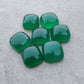 AAA+ QUALITY NATURAL GREEN ONYX CUSHION SHAPE CABOCHOM FLAT BACK CALIBRATED GEMSTONES, ALL SIZES AVAILABLE