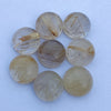 AAA+ QUALITY NATURAL GOLDEN RUTILE ROUND SHAPE CABOCHON FLAT BACK CALIBRATED GEMSTONES, ALL SIZES AVAILABLE