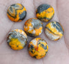 AAA+ QUALITY NATURAL BUMBLEBEE JASPER ROUND SHAPE CABOCHON FLAT BACK CALIBRATED ROUND SHAPE GEMSTONES, ALL SIZES AVAILABLE
