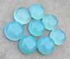 AAA+ QUALITY NATURAL BLUE CHALCEDONY ROUND SHAPE CABOCHON FLAT BACK CALIBRATED GEMSTONES, ALL SIZES AVAILABLE